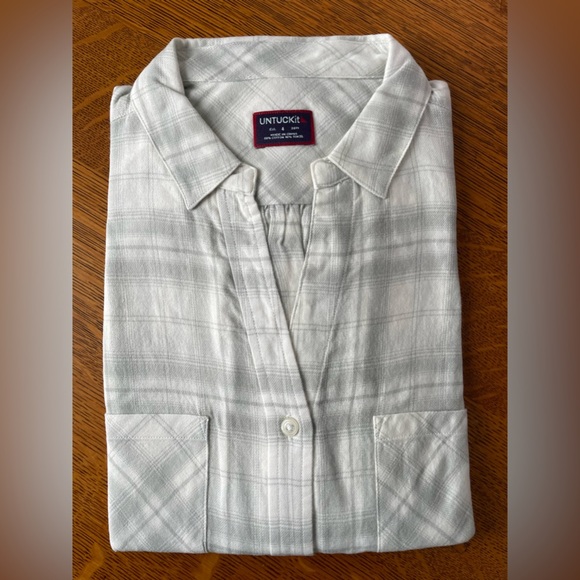 UNTUCKit Womens Villefranche Size 4 Gray Regular Fit Long Sleeve Button Down NWT - Picture 12 of 16